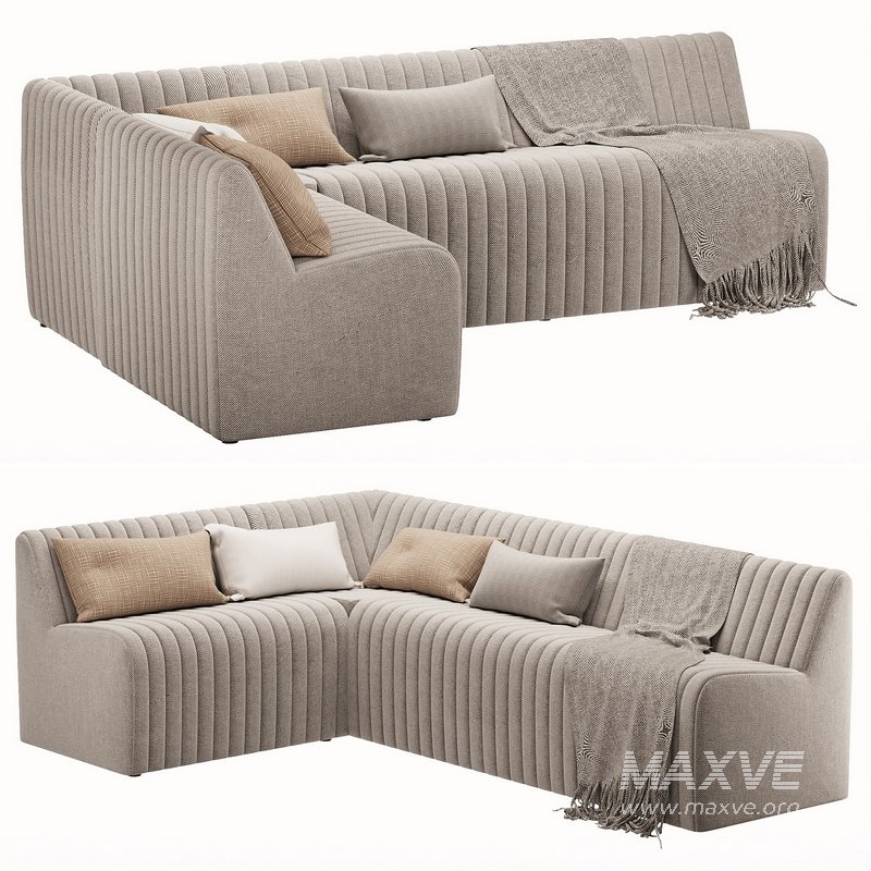 Augustine Dining Banquette L Shape Orly Natural - Image 4