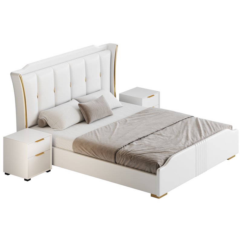 Wide Victorian Wingback Bed - Image 3