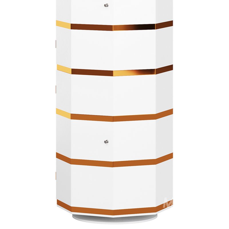 White Swivel Rotating Shoe Rack - Image 2