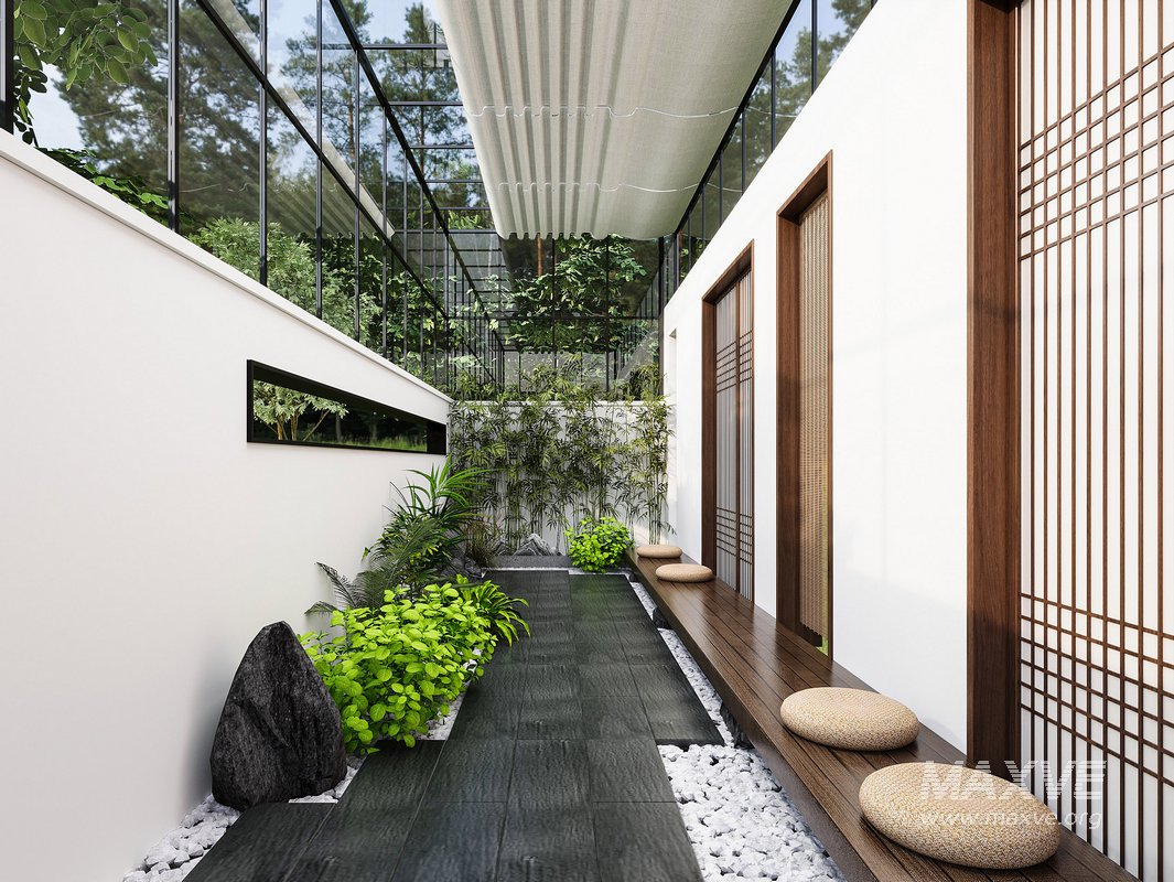 Modern courtyard landscape - Image 1