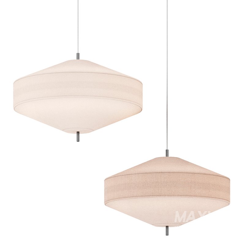 Solara large aged brass and layered natural linen pendant - Image 3