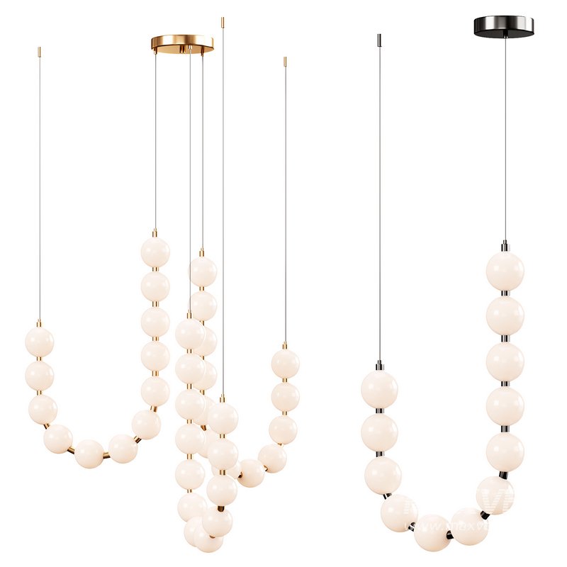 Glass Pearl Necklace Chandelier - Image 3