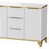 White Sideboard with Tempered Glass - Thumbnail 2