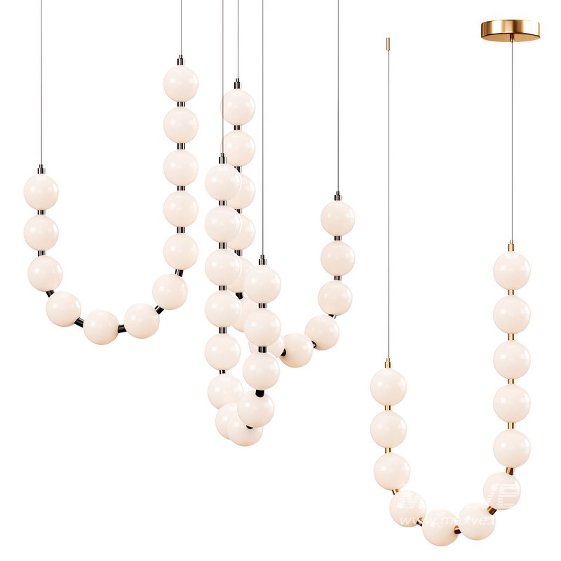Glass Pearl Necklace Chandelier - Image 4