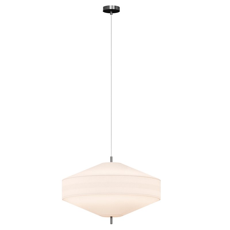 Solara large aged brass and layered natural linen pendant - Image 4