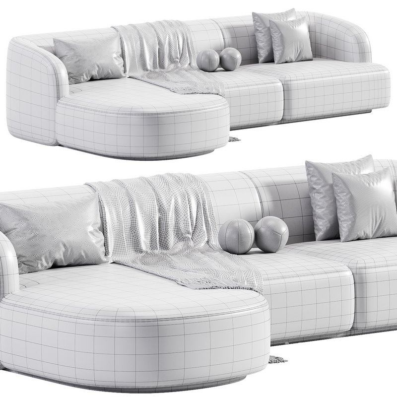 3.5 zitshoekbank Miley links velvet - Image 4