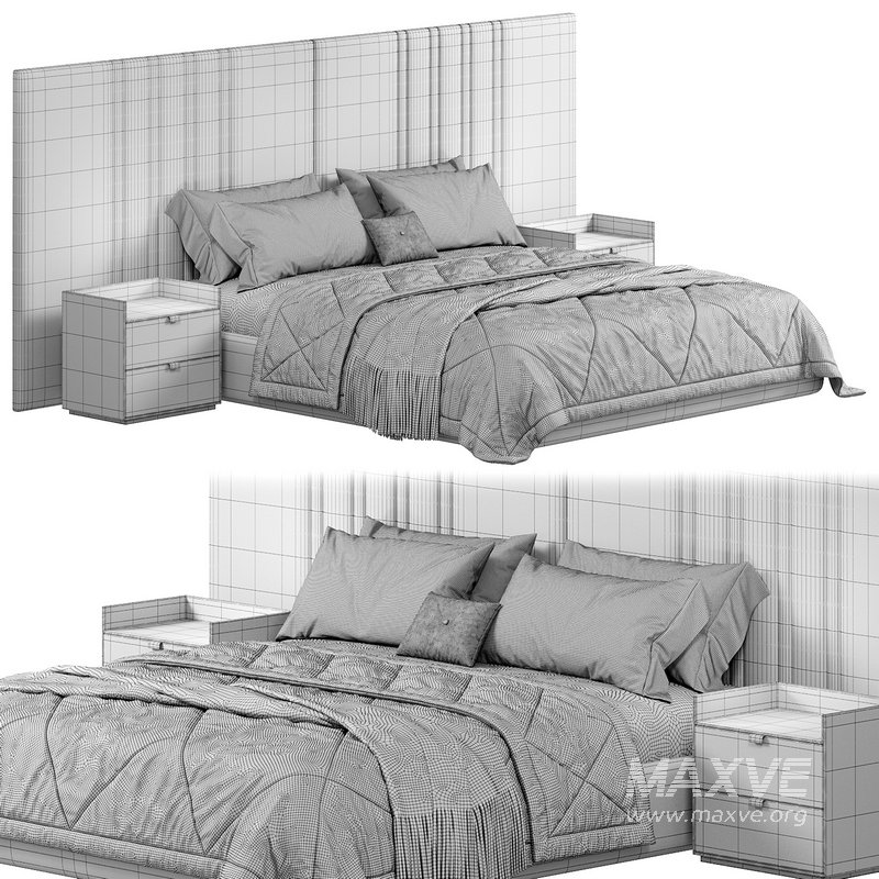 Medburn Wide Headboard Panel Stripe Bed by amore - Image 3