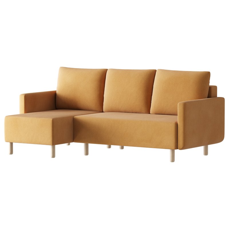 Corner sofa Beller Textile Yellow - Image 5