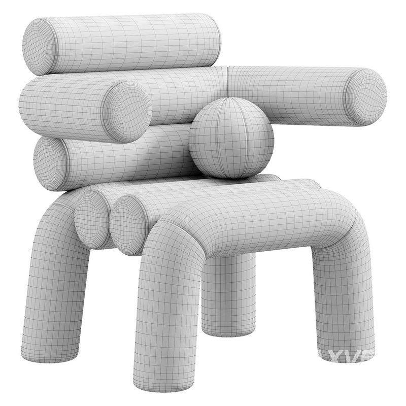 KRABBI Chair, Beige Velvet Accent Chair - Image 4