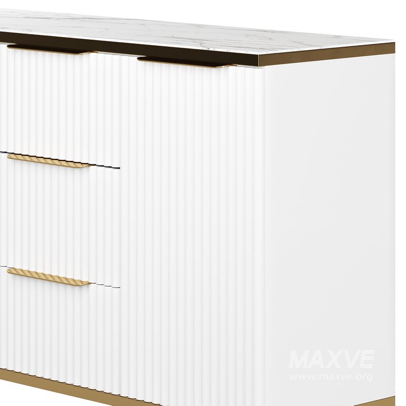 White Sideboard with Tempered Glass - Image 7
