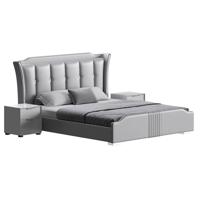 Wide Victorian Wingback Bed - Image 8