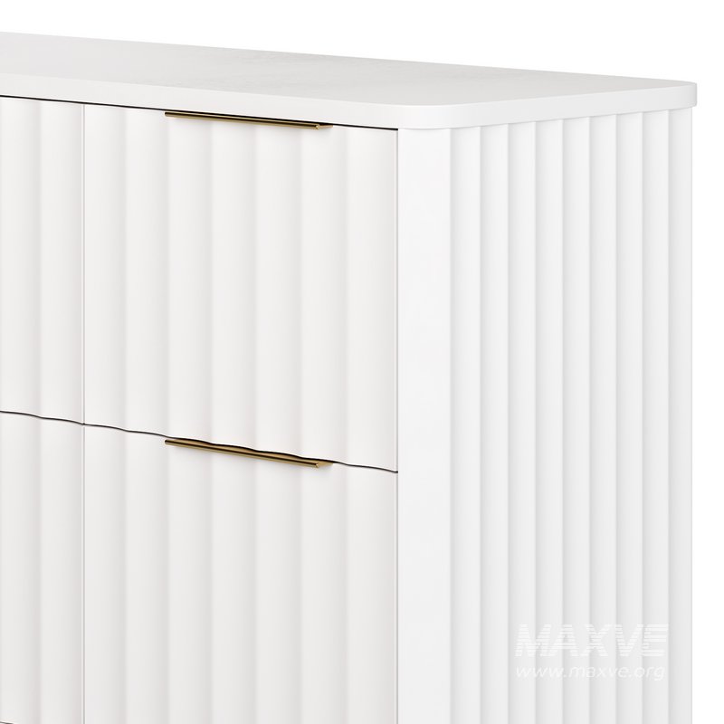 White Bedroom Dresser for Storage in Gold - Image 10