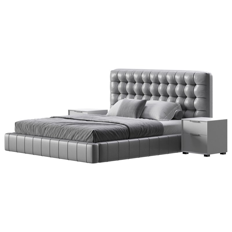 White Upholstered Panel Bed - Image 8