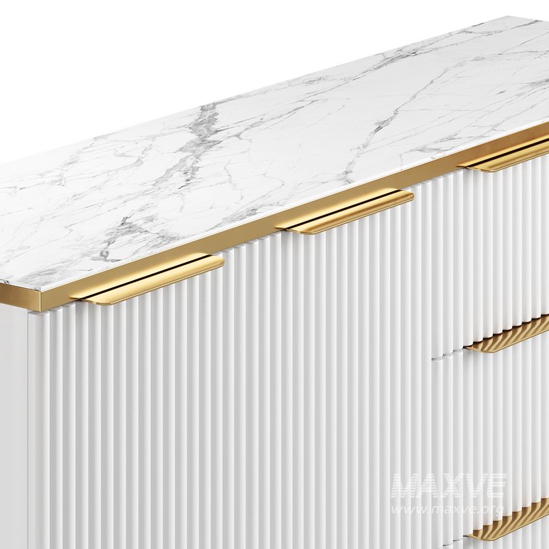 White Sideboard with Tempered Glass - Image 9