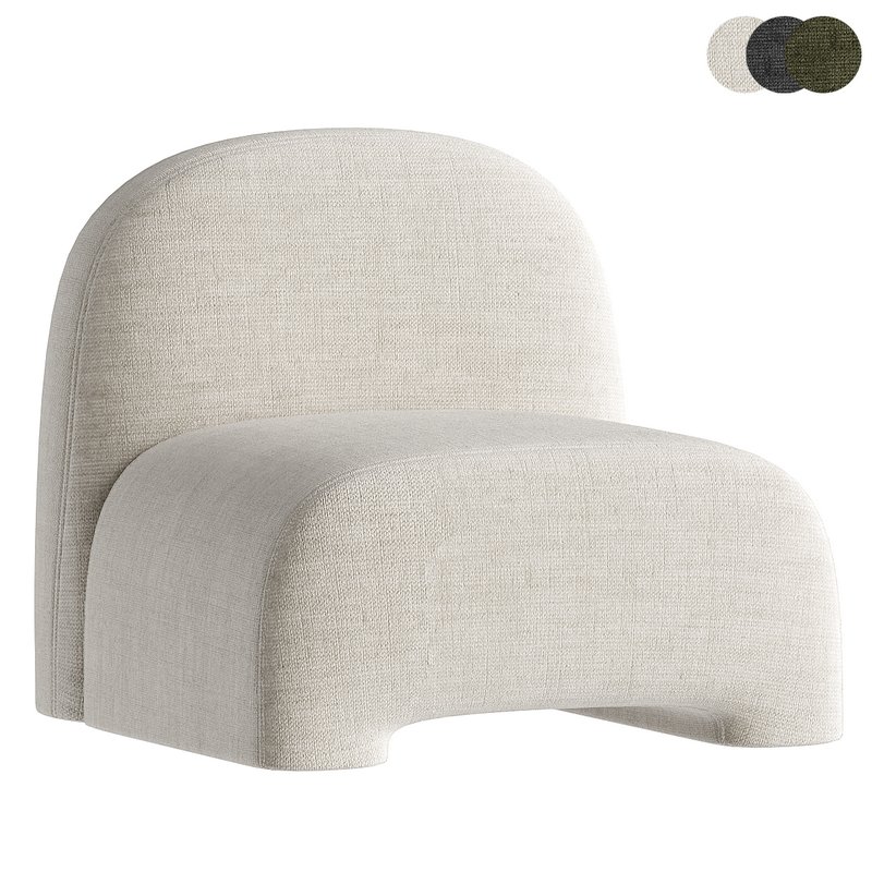 Sosa Armless Brown Bouclet Chair - Image 1