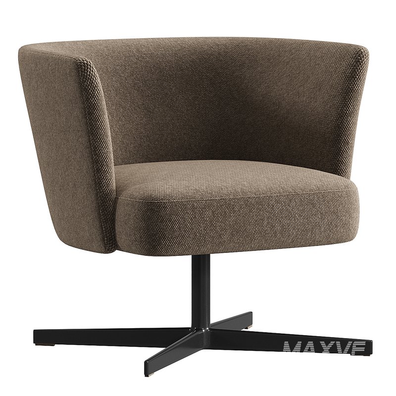 VELOUR Easy chair with spoke base By La Cividina - Image 2