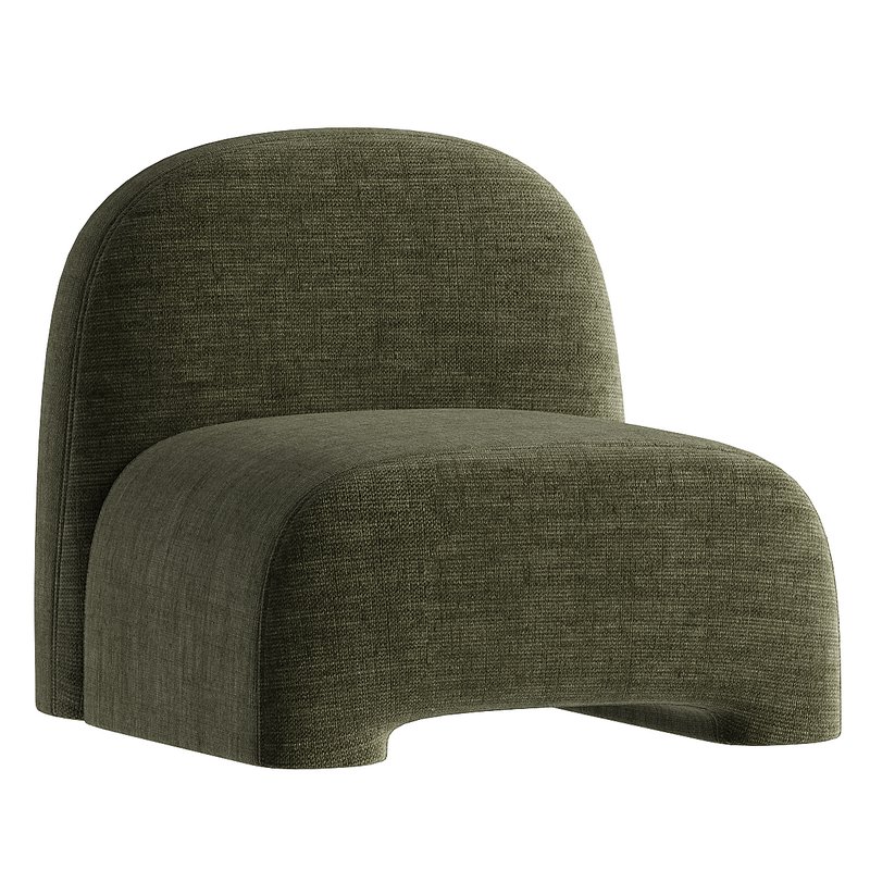 Sosa Armless Brown Bouclet Chair - Image 2