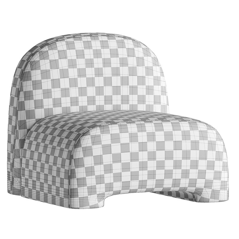 Sosa Armless Brown Bouclet Chair - Image 4