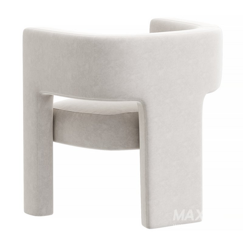 Sculpt Warm Beige Velvet Accent Chair - Image 2