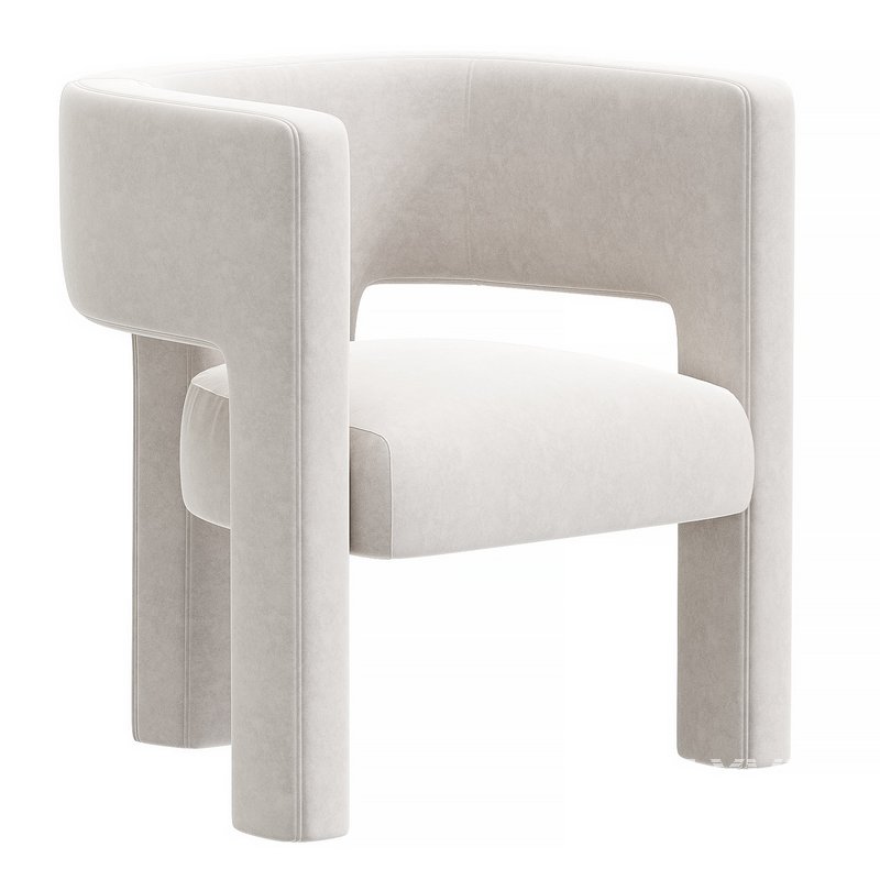 Sculpt Warm Beige Velvet Accent Chair - Image 1