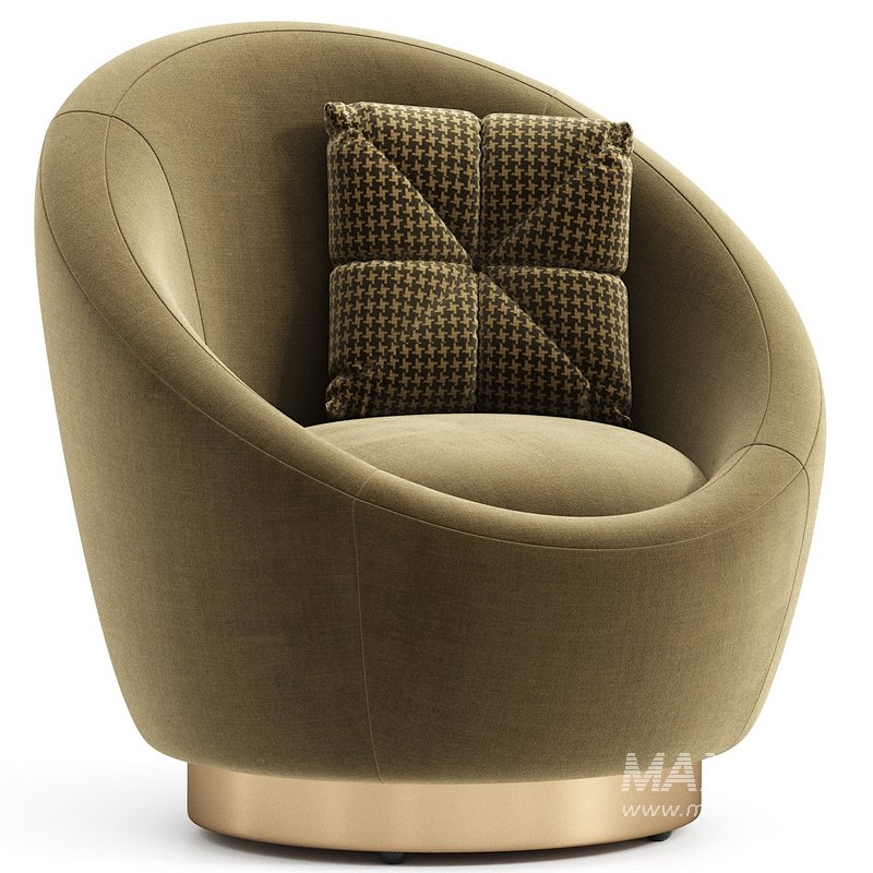 Teston Upholstered Swivel Barrel Chair - Image 1