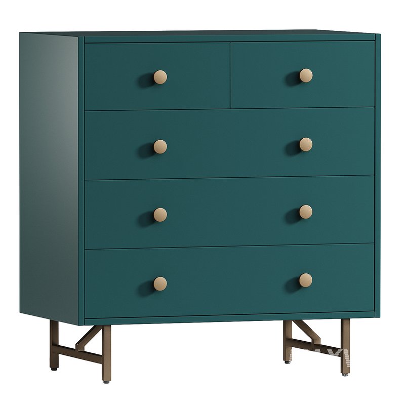 The Valora 5-Drawer Dresser in Juniper Green - Image 1