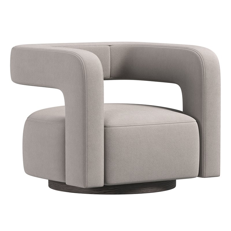 Restoration Hardware Drew Curved Swivel Chair RH - Image 1