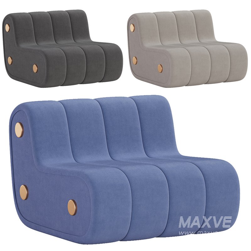 Dakota Armchair Nobuck Brass by Porus Studio - Image 1