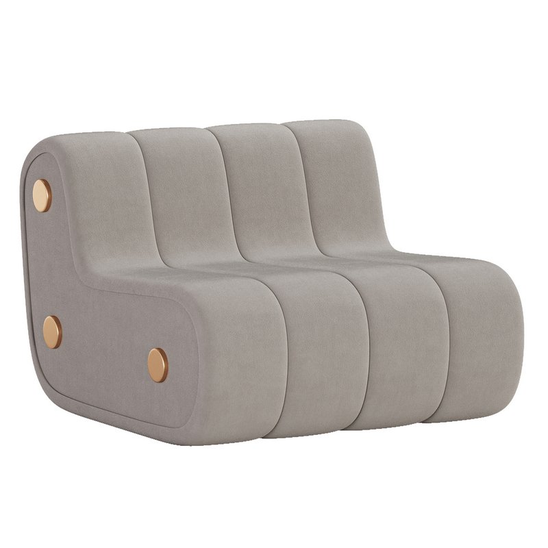 Dakota Armchair Nobuck Brass by Porus Studio - Image 3