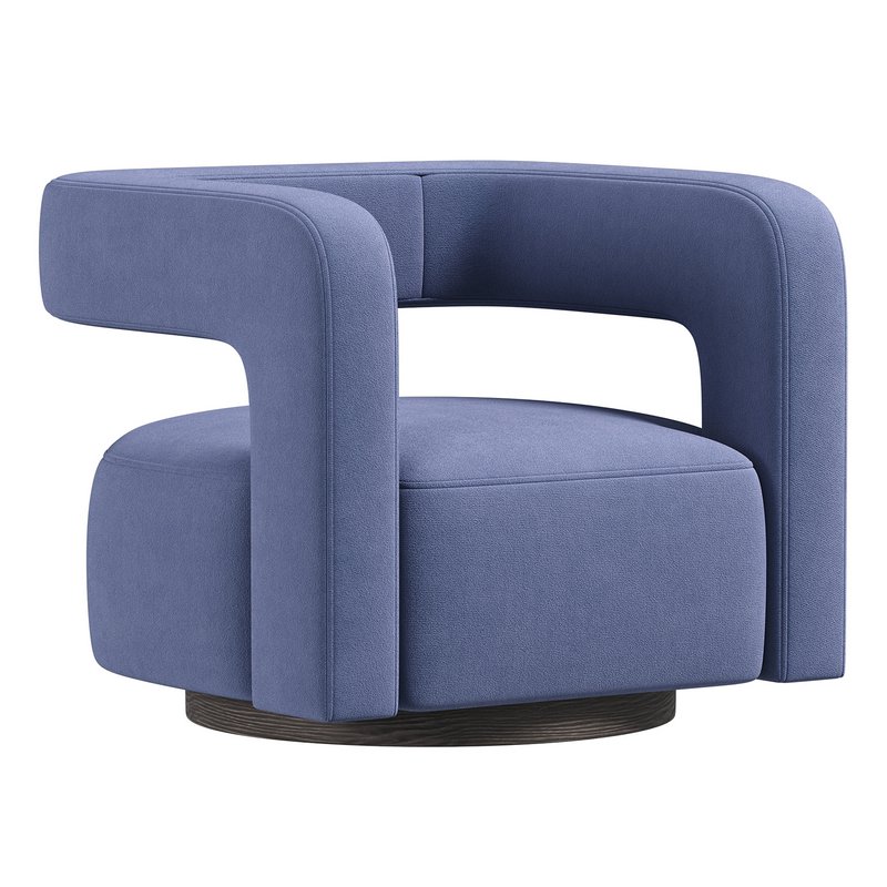 Restoration Hardware Drew Curved Swivel Chair RH - Image 3