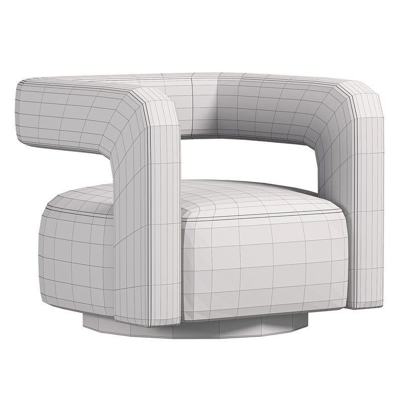 Restoration Hardware Drew Curved Swivel Chair RH - Image 4