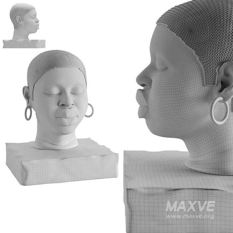 Modern Figure Head Female Black Red Lip - Image 3