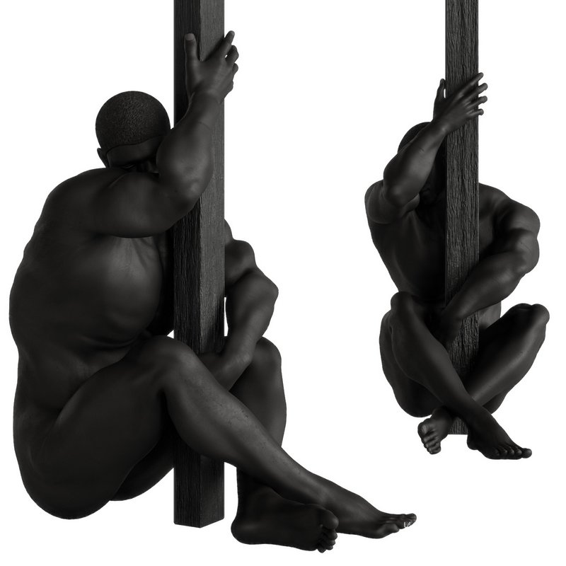 Decoration Statue of naked male body and column - Image 2