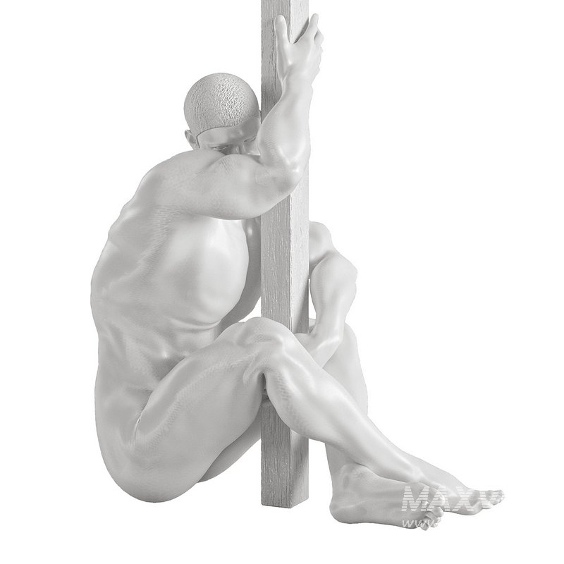 Decoration Statue of naked male body and column - Image 5