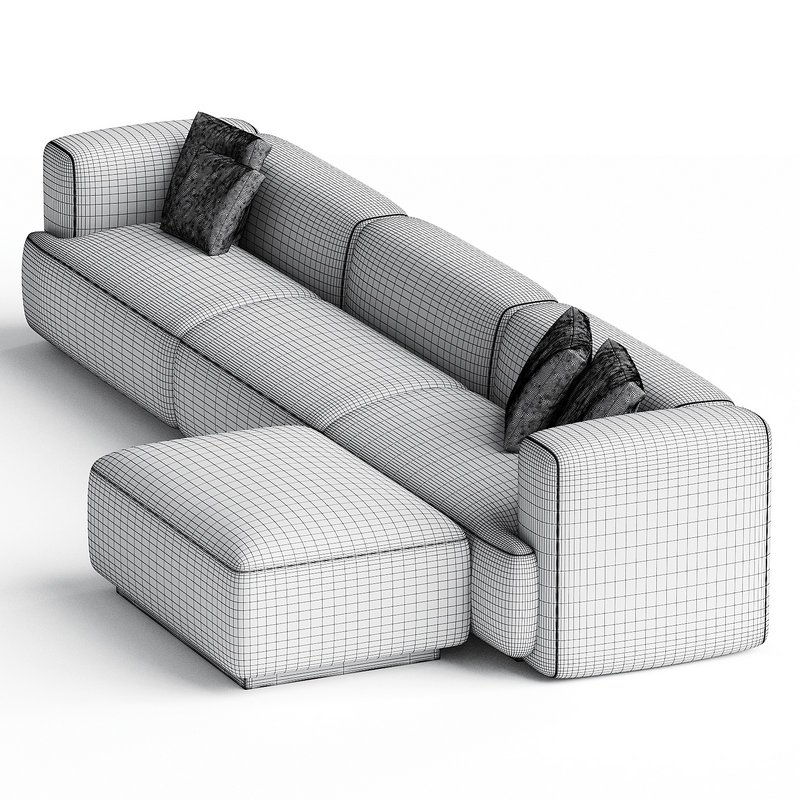 TERRAIN 4-PIECE L-SHAPED IVORY BOUCLE SECTIONAL SOFA - Image 3