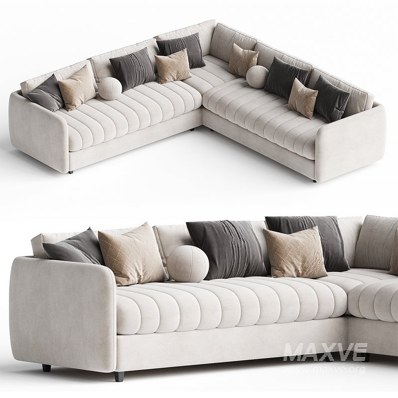 Stitch 3 Piece L-Shaped White - Image 1