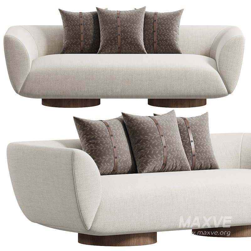 Wooden Pedestal Sofa - Image 2