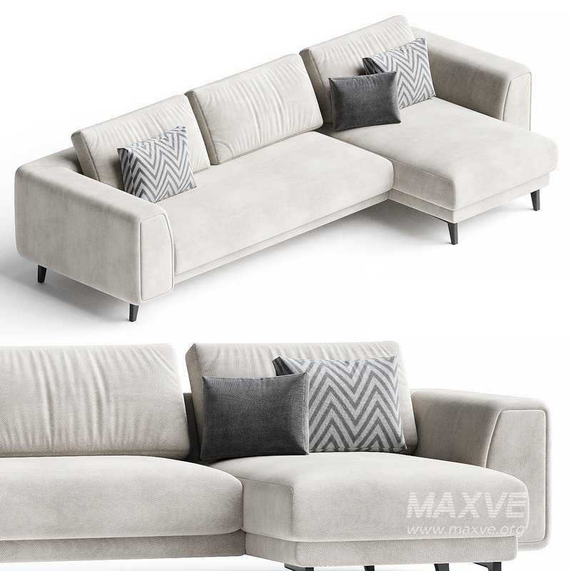 Upholstered sofa with chaise longue - Image 1