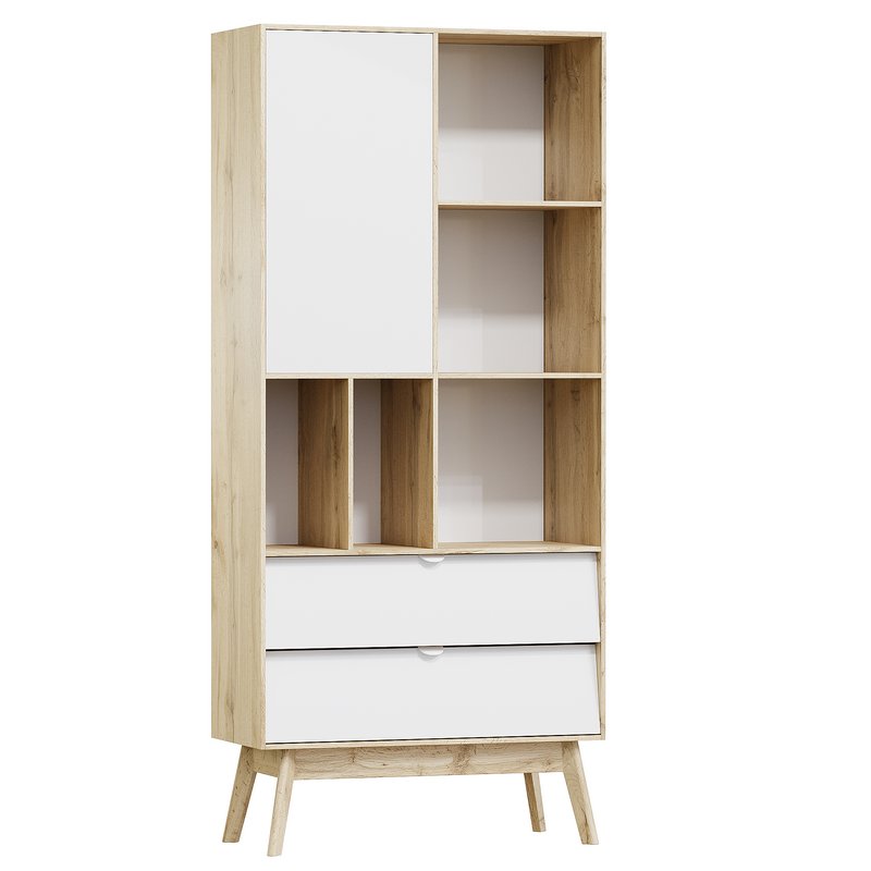 Bookcase Leslie Plywood White - Image 1