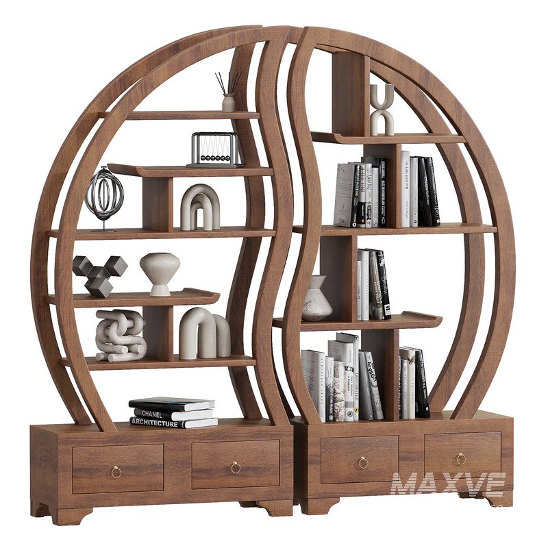 Ying Yang Solid teak Bookcase - Image 1