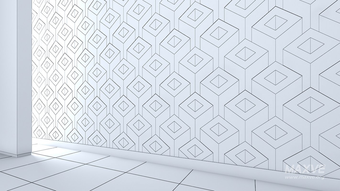 3d wall panel Low-poly 3D model - Image 4