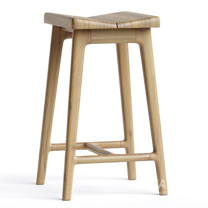 Handmade modern large oak stool - Image 2