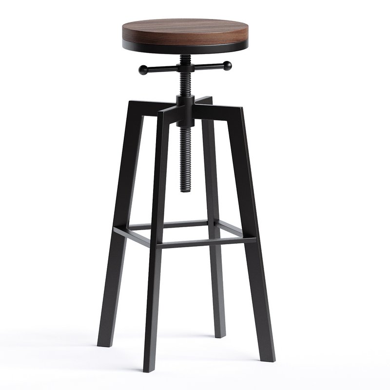 Adair Elm Wood Adjustable Barstool - Image 1