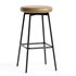 Doheny Black Steel Legs Swivel Barstool - Thumbnail 1