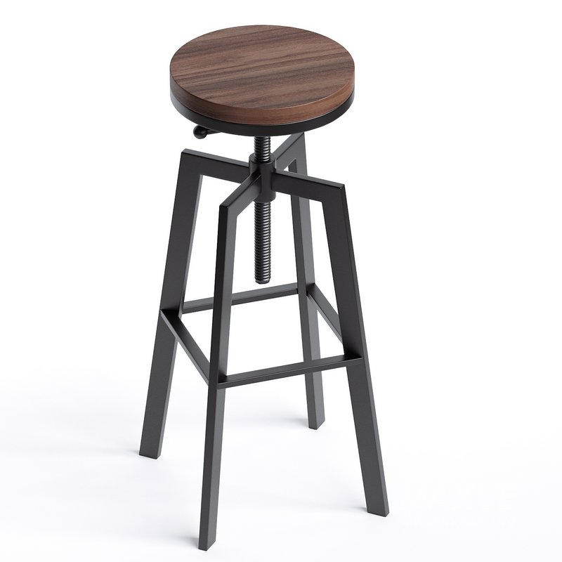 Adair Elm Wood Adjustable Barstool - Image 2