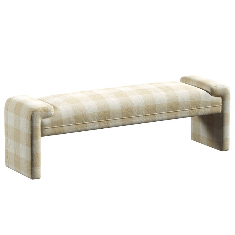 Andrea Checkered Pattern Bench - Image 1