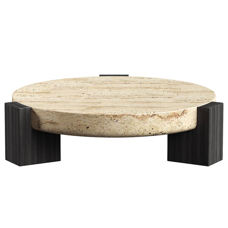 GERMAIN TRAVERTINE COFFEE TABLE - Image 1