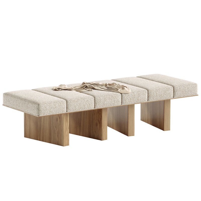 Oblique Upholstered Bench - Image 1