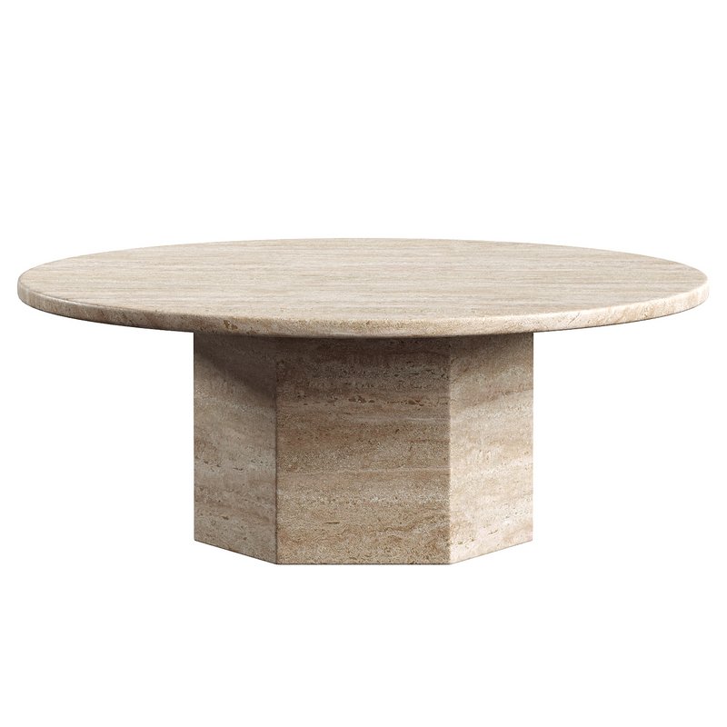 AUDREY TRAVERTINE COFFEE TABLE - Image 4