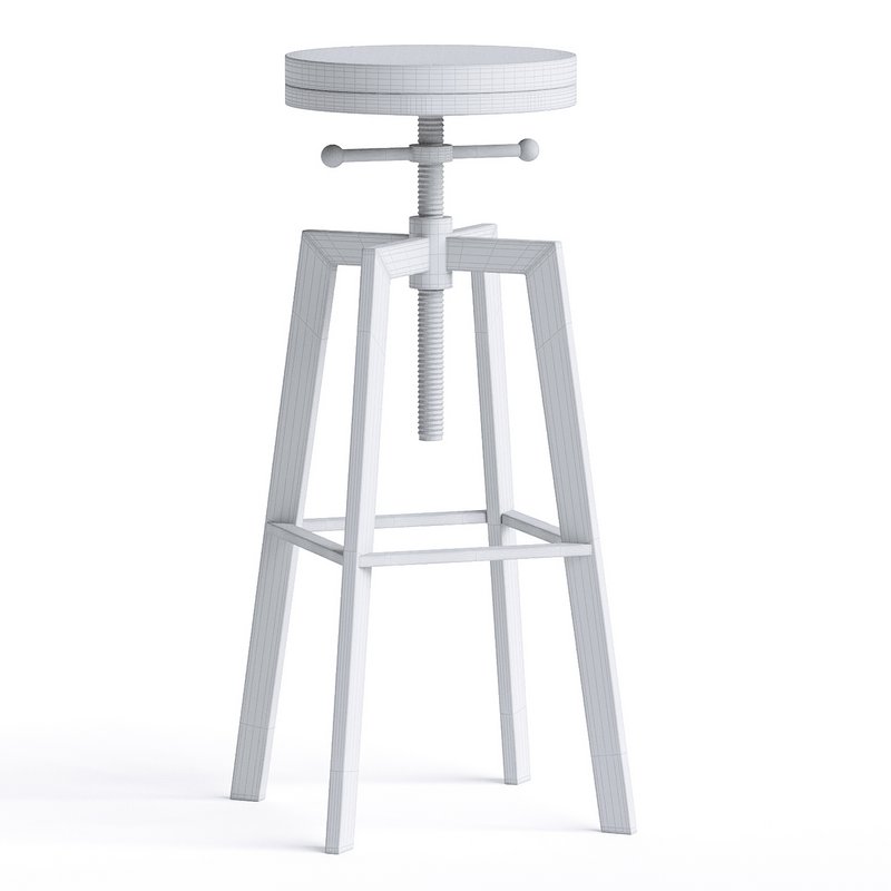 Adair Elm Wood Adjustable Barstool - Image 3